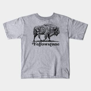 Yellowstone Bison Buffalo Kids T-Shirt